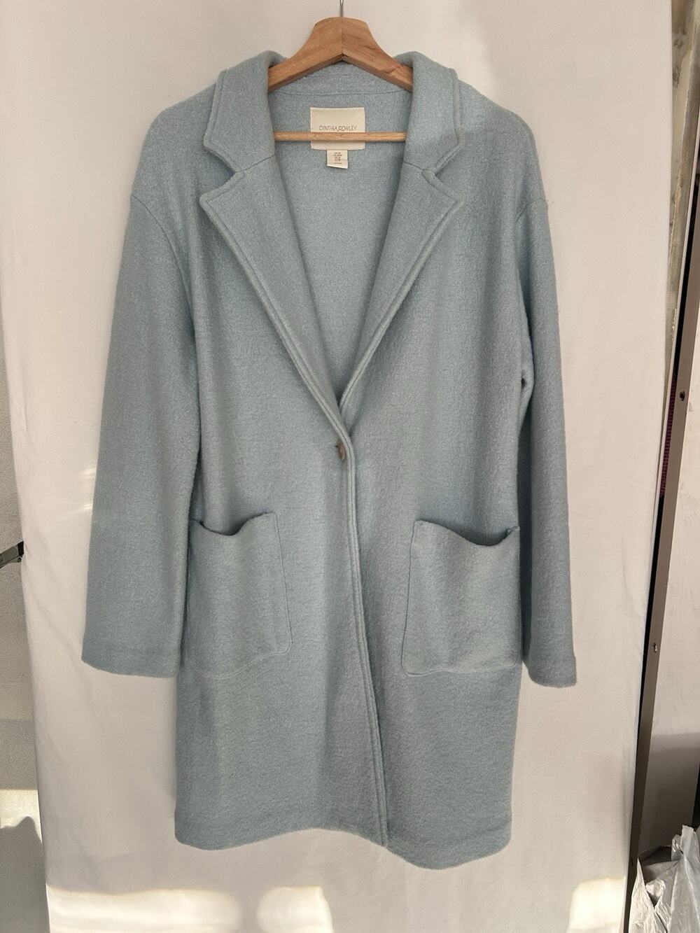 Cynthia Rowley Stretch Wool Blue Coat Sz M